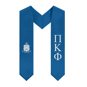 Pi Kappa Phi Graduation Stole With Coat of Arms - Blue & White
