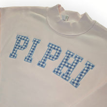 Load image into Gallery viewer, PI PHI Mockneck - Pink &amp; Gingham Blue