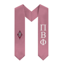 Load image into Gallery viewer, Pi Beta Phi Graduation Stole With Crest - Rose &amp; White