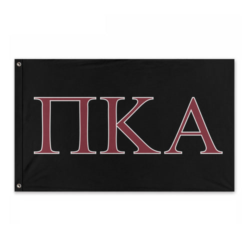 Pi Kappa Alpha Fraternity Flag - Black, Garnet & White