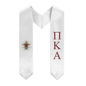 Pi Kappa Alpha Graduation Stole With Crest - White, Garnet & Gold
