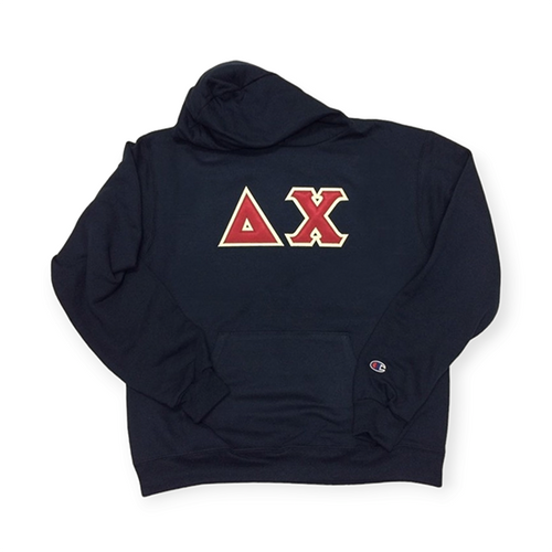 Delta Chi Fraternity Letter Hoodie - Navy, Red & White