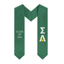 Load image into Gallery viewer, Sigma Alpha + Bull + Class of 2026 Sorority Stole - Emerald