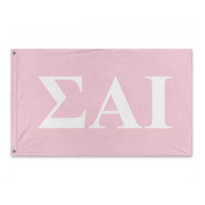 Sigma Alpha Iota Bold Greek Flag - Azalea & White