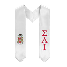 Load image into Gallery viewer, Sigma Alpha Iota Graduation Stole With Crest - White