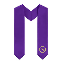 Load image into Gallery viewer, Sigma Alpha Mu Logo Stole - Purple &amp; Gold