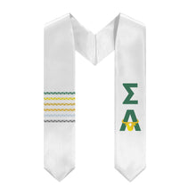 Load image into Gallery viewer, Sigma Alpha Baby Bull Stripe Stole - White