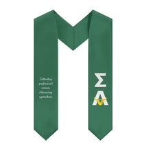 Load image into Gallery viewer, Sigma Alpha Bull Letters Stole - Emerald Green