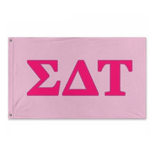 Load image into Gallery viewer, Sigma Delta Tau Wide Block Greek Flag - Light Pink, Hot Pink &amp; Dark Pink