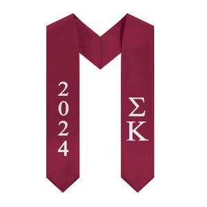 Sigma Kappa 2024 Graduation Stole - Maroon