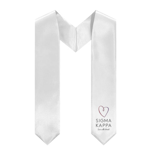 Sigma Kappa Logo Stole - White