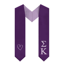 Load image into Gallery viewer, Sigma Kappa Two-Tone Heart Graduation Stole