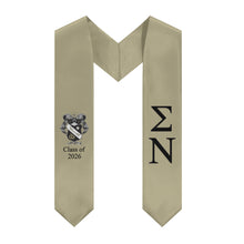 Load image into Gallery viewer, Sigma Nu + Crest + Class of 2026 Graduation Stole - Gold &amp; Black