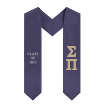 Load image into Gallery viewer, Sigma Pi Class Of 2026 Fraternity Stole - Purple, Gold &amp; White