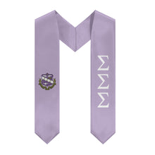 Load image into Gallery viewer, Sigma Sigma Sigma Graduation Stole With Crest - Lavender &amp; White