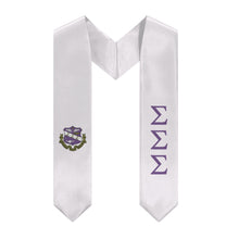 Load image into Gallery viewer, Sigma Sigma Sigma Graduation Stole With Crest - White