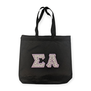 Sigma Alpha Melody Tote Bag - Dalmatian Dots & Lavender