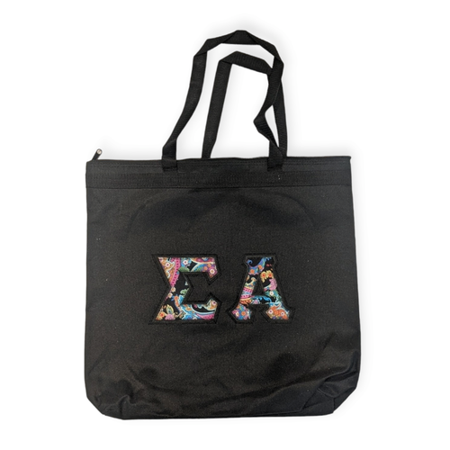 Sigma Alpha Melody Tote Bag - Paisley Black & Black