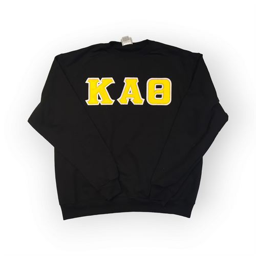 Kappa Alpha Theta Lettered Sweatshirt - Black, Maize & White