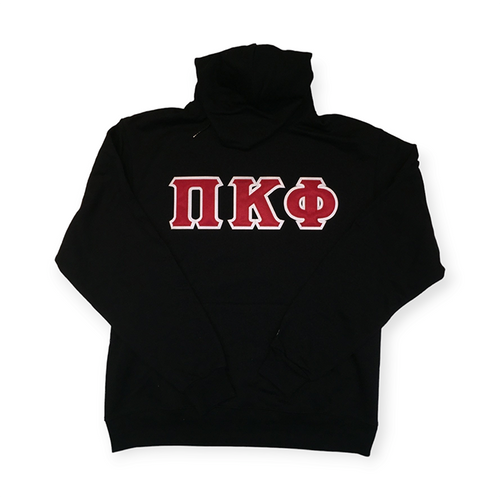 Pi Kappa Phi Fraternity Lettered Hoodie - Black, Red & White