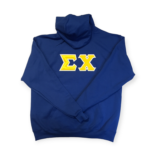Sigma Chi Lettered Hoodie - Royal, Maize & White