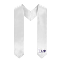 Load image into Gallery viewer, Tau Epsilon Phi Stole With Logo 1 - White &amp; Purple