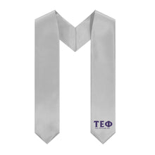 Load image into Gallery viewer, Tau Epsilon Phi Stole With Logo - Silver &amp; Purple