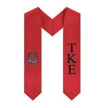 Load image into Gallery viewer, Tau Kappa Epsilon Graduation Stole With Crest - Red &amp; Black