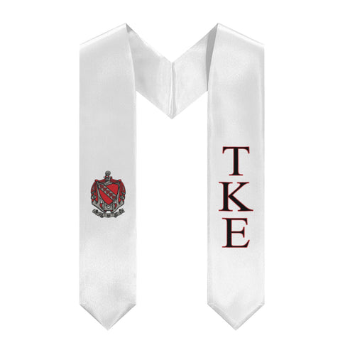 Tau Kappa Epsilon + Crest + Class of 2025 Graduation Stole - White & Black