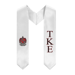 Tau Kappa Epsilon + Crest + Class of 2025 Graduation Stole - White & Black