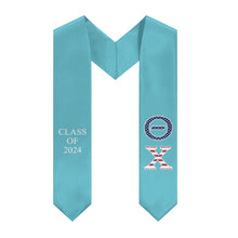 Load image into Gallery viewer, Theta Chi Class Of 2024 USA Stole - Aqua
