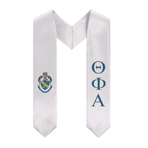 Theta Phi Alpha Graduation Stole With Crest - White