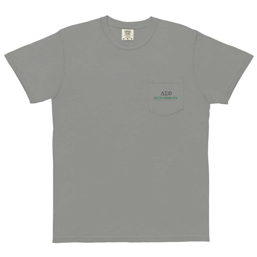 Delta Sigma Phi Comfort Colors Pocket T-Shirt - Light