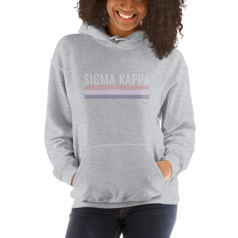 Sigma Kappa Trendy Stripes Hoodie