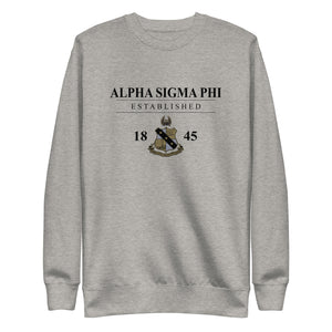 Alpha Sigma Phi With Crest Unisex Premium Sweatshirt