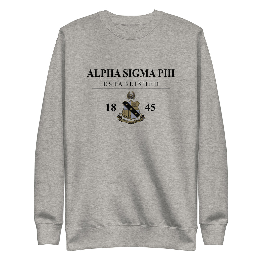 Alpha Sigma Phi With Crest Unisex Premium Sweatshirt