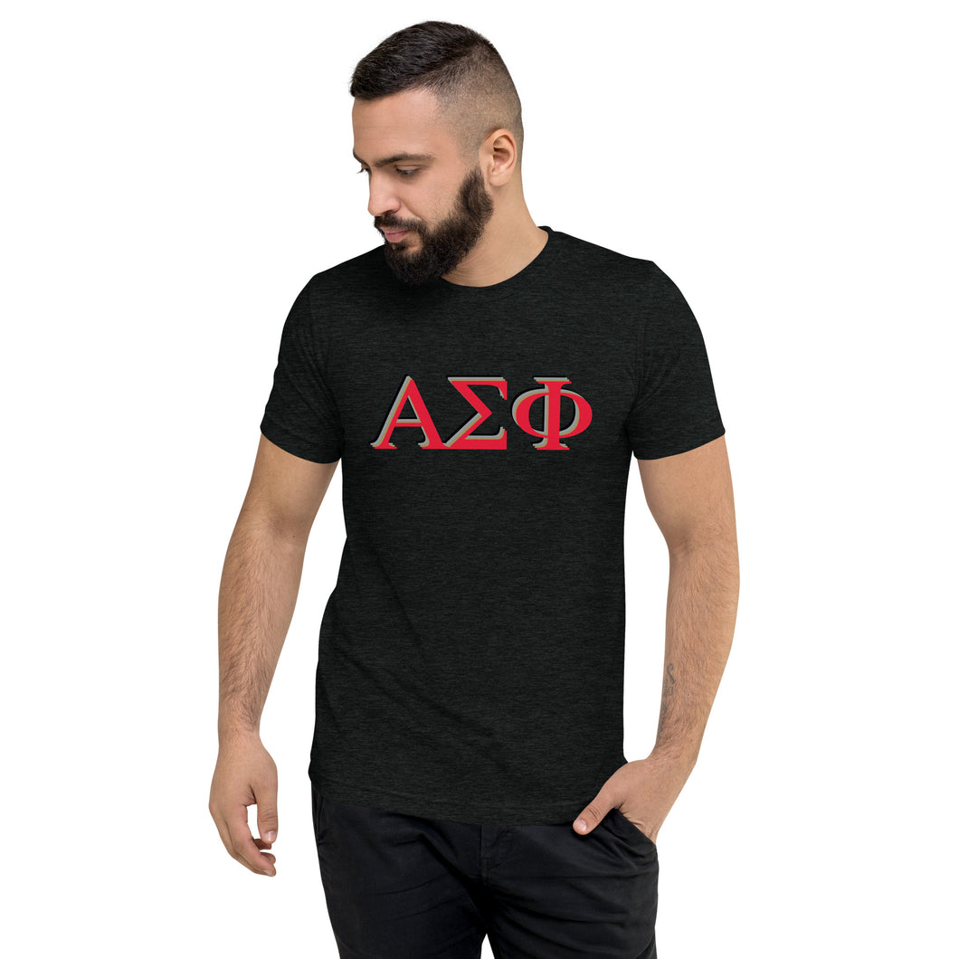 Alpha Sigma Phi Layered Letters Short Sleeve T-Shirt