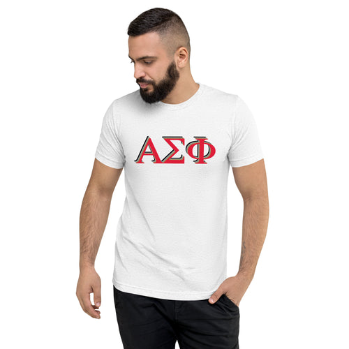 Alpha Sigma Phi Layered Letters Short Sleeve T-Shirt