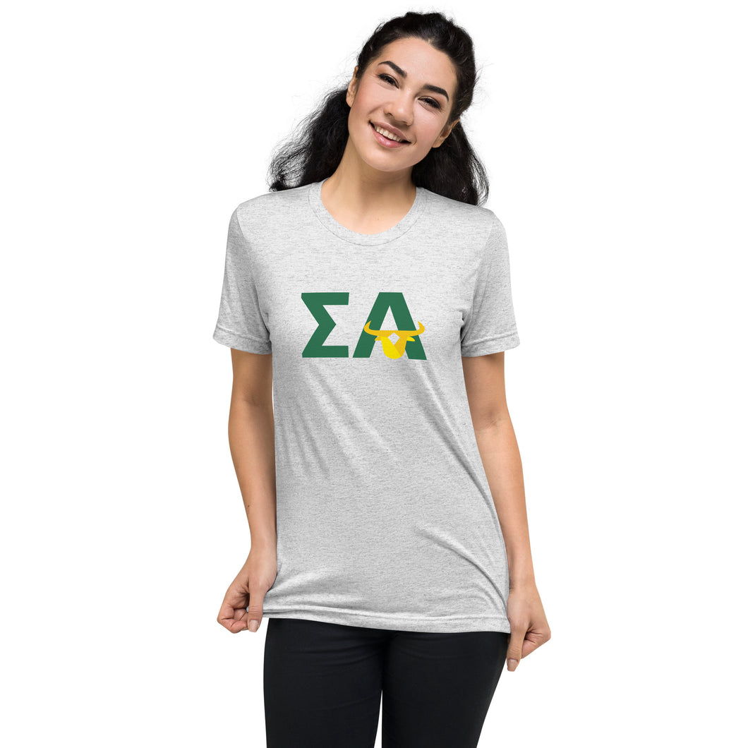 Sigma Alpha Greek Letters With Bull T-Shirt