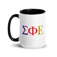 Load image into Gallery viewer, Sigma Phi Epsilon Letter Mug with Color Inside