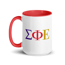 Load image into Gallery viewer, Sigma Phi Epsilon Letter Mug with Color Inside