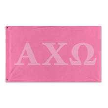 Load image into Gallery viewer, Alpha Chi Omega Wide Greek Block Flag - Rosa &amp; Carnation Pink