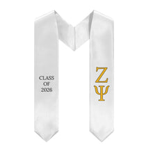 Load image into Gallery viewer, Zeta Psi Class Of 2026 Fraternity Stole - White, Gold &amp; Black
