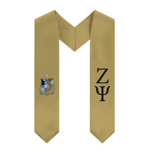 Load image into Gallery viewer, Zeta Psi Graduation Stole With Crest - Gold &amp; Black