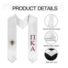 Load image into Gallery viewer, Pi Kappa Alpha Graduation Stole With Crest - White &amp; Garnet