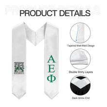 Load image into Gallery viewer, Alpha Epsilon Phi Graduation Stole With Crest - White