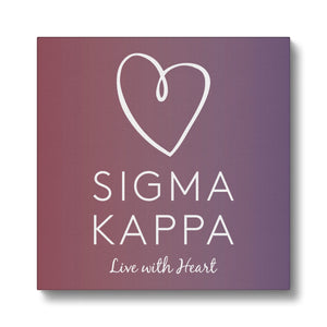 Sigma Kappa Live With Heart Gradient Canvas