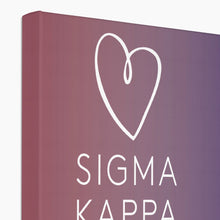 Load image into Gallery viewer, Sigma Kappa Live With Heart Gradient Canvas