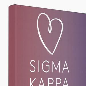 Sigma Kappa Live With Heart Gradient Canvas