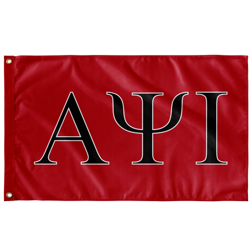 Alpha Psi Iota Fraternity Flag - Red, Black & White